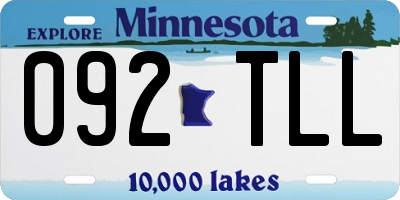 MN license plate 092TLL