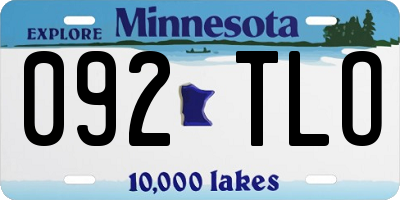 MN license plate 092TLO