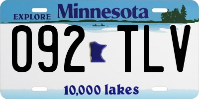 MN license plate 092TLV