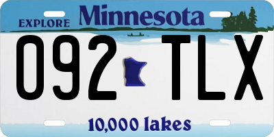 MN license plate 092TLX