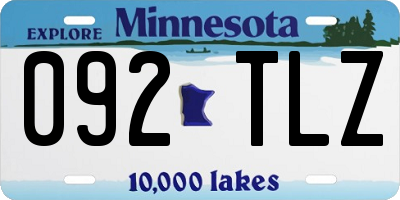 MN license plate 092TLZ