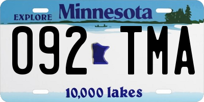 MN license plate 092TMA