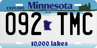 MN license plate 092TMC