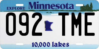 MN license plate 092TME