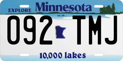 MN license plate 092TMJ