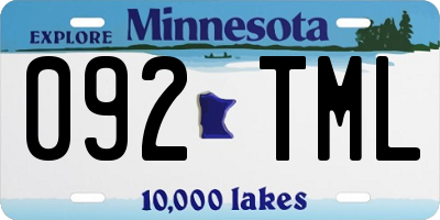 MN license plate 092TML