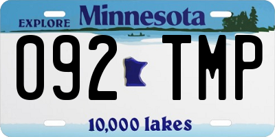 MN license plate 092TMP