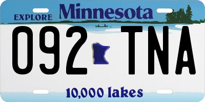 MN license plate 092TNA