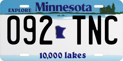 MN license plate 092TNC