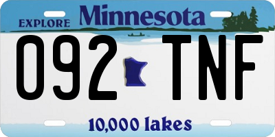 MN license plate 092TNF