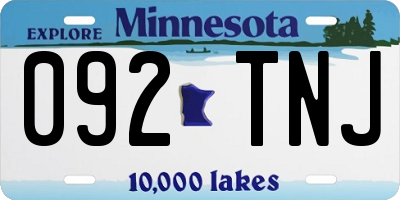 MN license plate 092TNJ