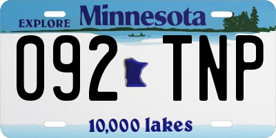 MN license plate 092TNP