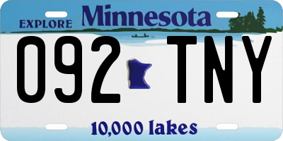 MN license plate 092TNY