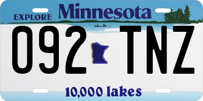 MN license plate 092TNZ