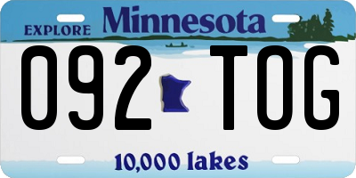 MN license plate 092TOG