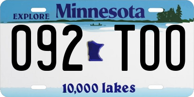 MN license plate 092TOO