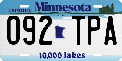 MN license plate 092TPA