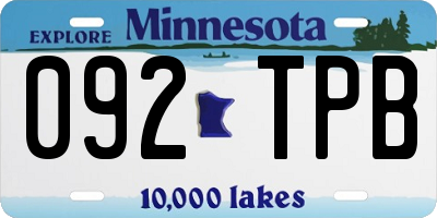 MN license plate 092TPB