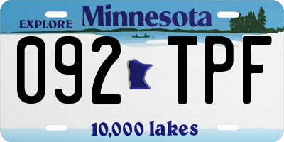 MN license plate 092TPF