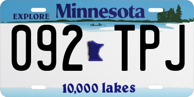 MN license plate 092TPJ