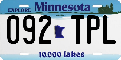 MN license plate 092TPL
