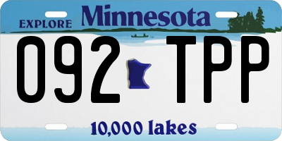 MN license plate 092TPP