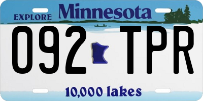 MN license plate 092TPR