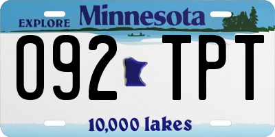 MN license plate 092TPT