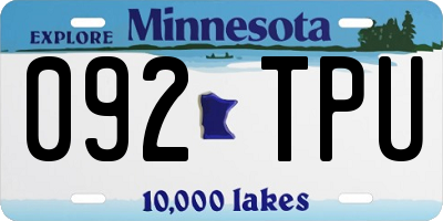 MN license plate 092TPU