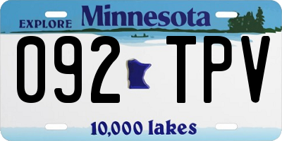 MN license plate 092TPV