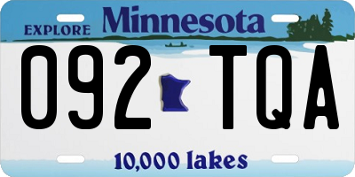 MN license plate 092TQA