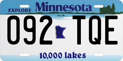 MN license plate 092TQE