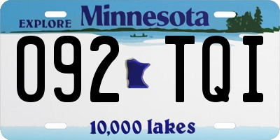 MN license plate 092TQI