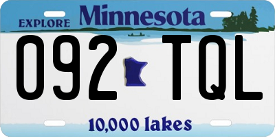 MN license plate 092TQL