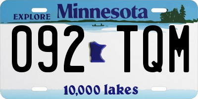 MN license plate 092TQM
