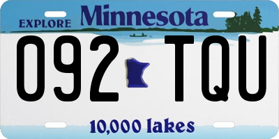 MN license plate 092TQU