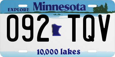 MN license plate 092TQV