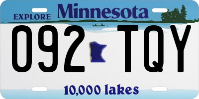 MN license plate 092TQY