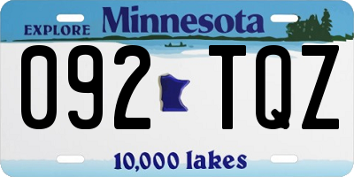 MN license plate 092TQZ