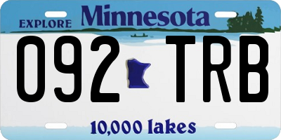 MN license plate 092TRB