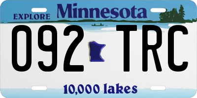 MN license plate 092TRC