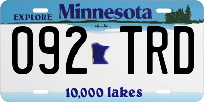 MN license plate 092TRD