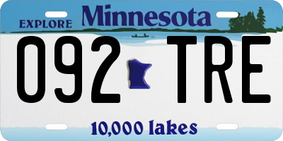 MN license plate 092TRE
