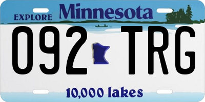 MN license plate 092TRG