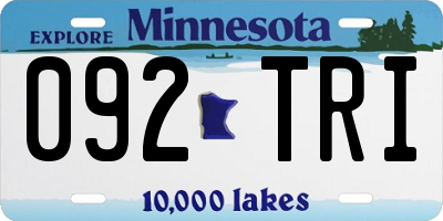 MN license plate 092TRI