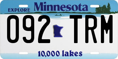 MN license plate 092TRM