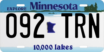 MN license plate 092TRN