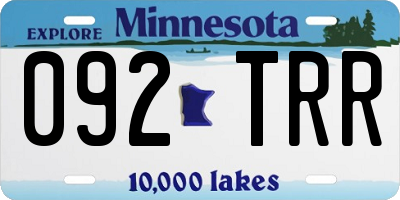 MN license plate 092TRR