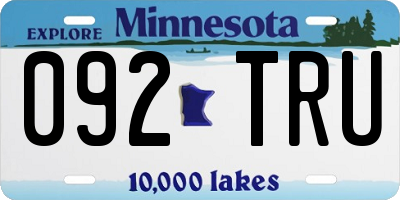 MN license plate 092TRU