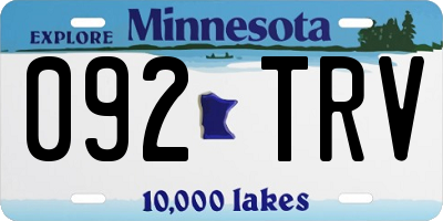MN license plate 092TRV
